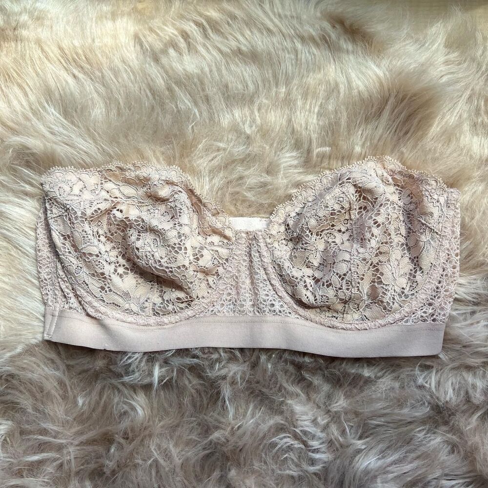 Victoria-s-secret Women's Pink and Cream Bra